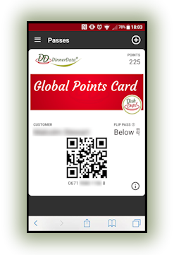 image of dinnerdata global points card